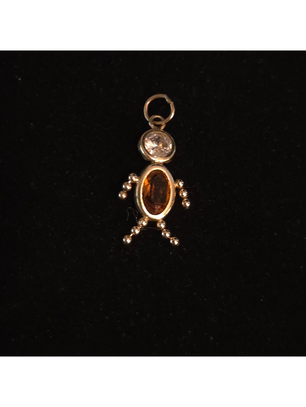 Vintage 14K Gold 3/4" Birthstone Child Pendant - November